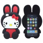 Wholesale iPhone 4S/4 3D Hello Bunny Case (Black)